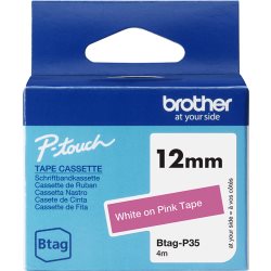 Ruban Btag non-laminé 12mm Blanc/Rose
