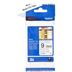 Ruban TZEN non-laminé 9mm Noir/Blanc