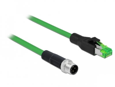 Cordon réseau RJ45 - M12 5 contacts codage D 2m
