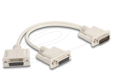 Adaptateur doubleur DB15 Mâle / 2 DB15 Femelle