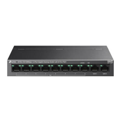 Switch 8 ports POE+ 10/100 Mbits + 2 ports Giga