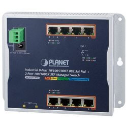 Switch mural L2 8 ports Giga PoE at 200W 2xSFP