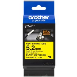 Rubans thermo rétractable, 5.2mm-1.5m Noir/Jaune