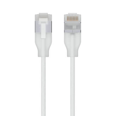 Cordon RJ45 Etherlighting Cat6A 0,15m Blanc