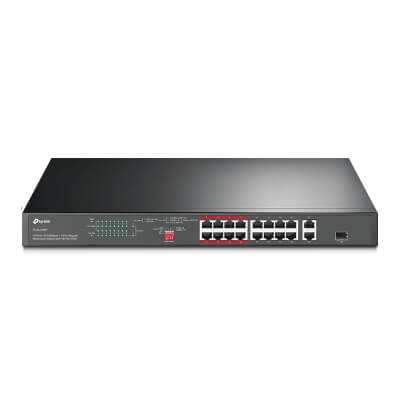 Switch 19" 16 ports 10/100 POE+ 150 W + 2 Giga