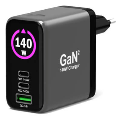 Alim USB A&C GaN2 PD3.1 140W LCD comp. MacBook PRO