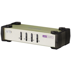 Switch KVM desktop 4 ports VGA USB + 4 câbles
