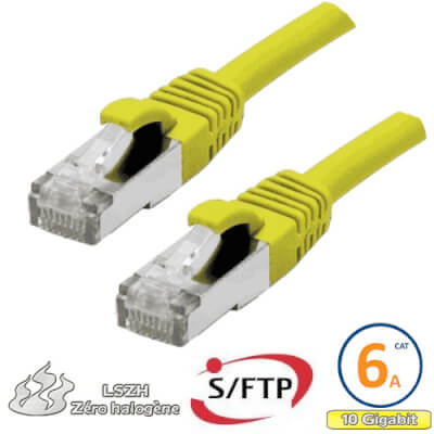 Cordon RJ45 Cat 6a S/FTP Primacy LSZH 10m jaune