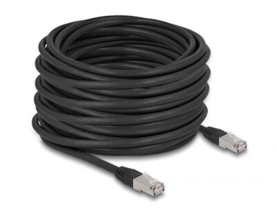 Cordon RJ45 Cat 6a outdoor LSZH S/FTP 20m noir