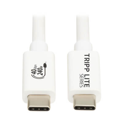Câble vidéo USB-C 8K 60Hz - PD 240W - Blanc - 1m