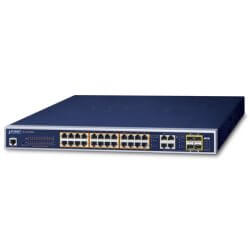 Switch 19" L2 24 ports Giga PoE at 220W 4xSFP