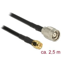 Câble antenne RP-TNC M > SMA M 2,5m RG-58 C/U