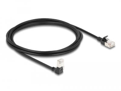Cordon RJ45 Cat 6a S/FTP coudé bas  2m noir