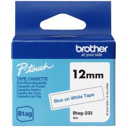 Ruban Btag non-laminé 12mm Bleu/Blanc
