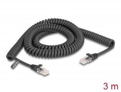 Cordon RJ45 spirale Cat 5e 3m noir