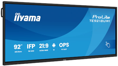 Moniteur 92" tactile interactif 5K UHD Android