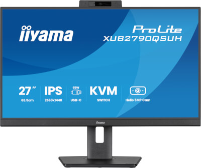 Ecran 27" Ultra mince IPS QHD 100Hz pivot webcam