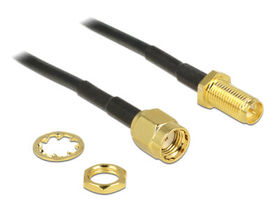 Câble antenne RP-SMA M> RP-SMA F 0,2 m low loss