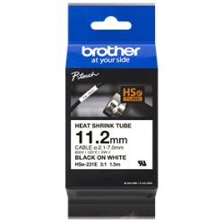 Rubans thermo rétractable, 11.2mm-1.5m Noir/Blanc