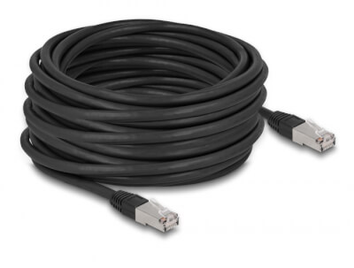 Cordon RJ45 Cat 6a outdoor LSZH S/FTP 15m noir