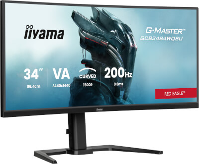Moniteur 34'' Red Eagle VA UWQHD courbé HP hub USB