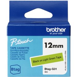 Ruban Btag non-laminé 12mm Noir/Vert