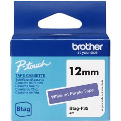 Ruban Btag non-laminé 12mm Blanc/Violet