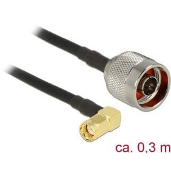 Câble antenne N M > RP-SMA M coudé 90° 30cm