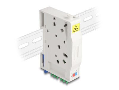 Adaptateur fibre rail Din 2xLC/APC Duplex Monomode
