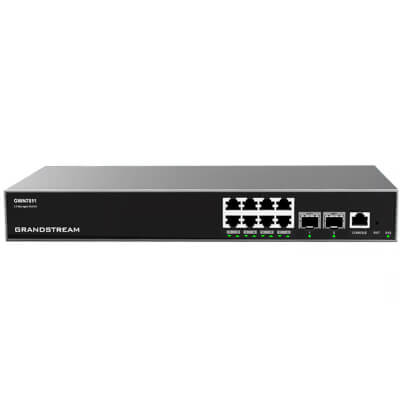 Switch L3 8 ports Giga 2x SFP+ fan-less