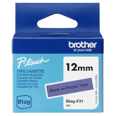 Ruban Btag non-laminé 12mm Noir/Violet