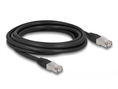 Cordon RJ45 Cat 6a outdoor LSZH S/FTP 3m noir