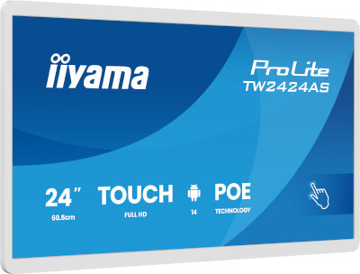 Écran PC tactile 24'' Android 14 blanc PoE