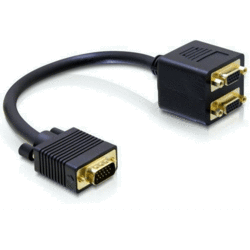 Adaptateur doubleur VGA Mâle / 2 VGA Femelle