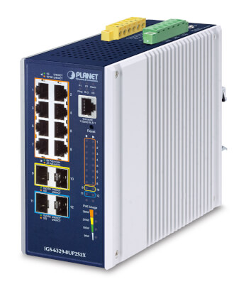 Switch indus managé 8 giga PoE Bt + SFP+