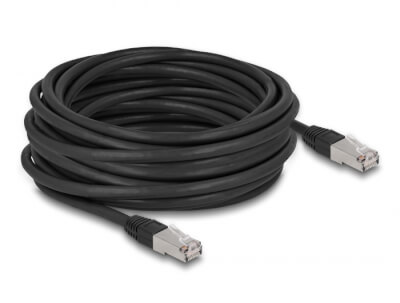 Cordon RJ45 Cat 6a outdoor LSZH S/FTP 10m noir