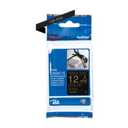 Ruban TZER334 12mm or / noir tissu non adhésif