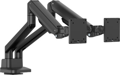 Support ergono. compact pour 2 écrans jusqu’à 32''