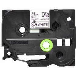 Ruban TZeSE5 24mm Noir /  Blanc Laminé sécu.
