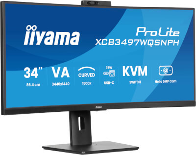 Ecran incurvé 34" VA 3440x1440 dock USB et webcam