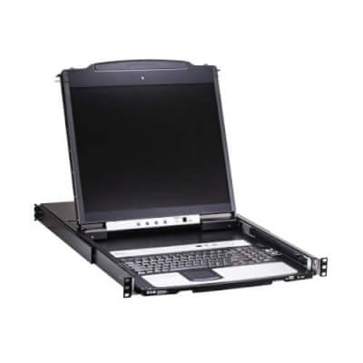 Console KVM rackable 1U sur IP Cat 5e + écran 19''