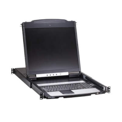 Console KVM rackable 1U sur IP Cat 5e + écran 19''