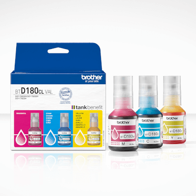 Pack de 3 bouteilles d'encre C/M/J pour DCP