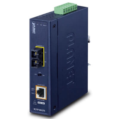 Transceiver Indus 1xRJ45 Giga PoE at 30W 1xSFP SC