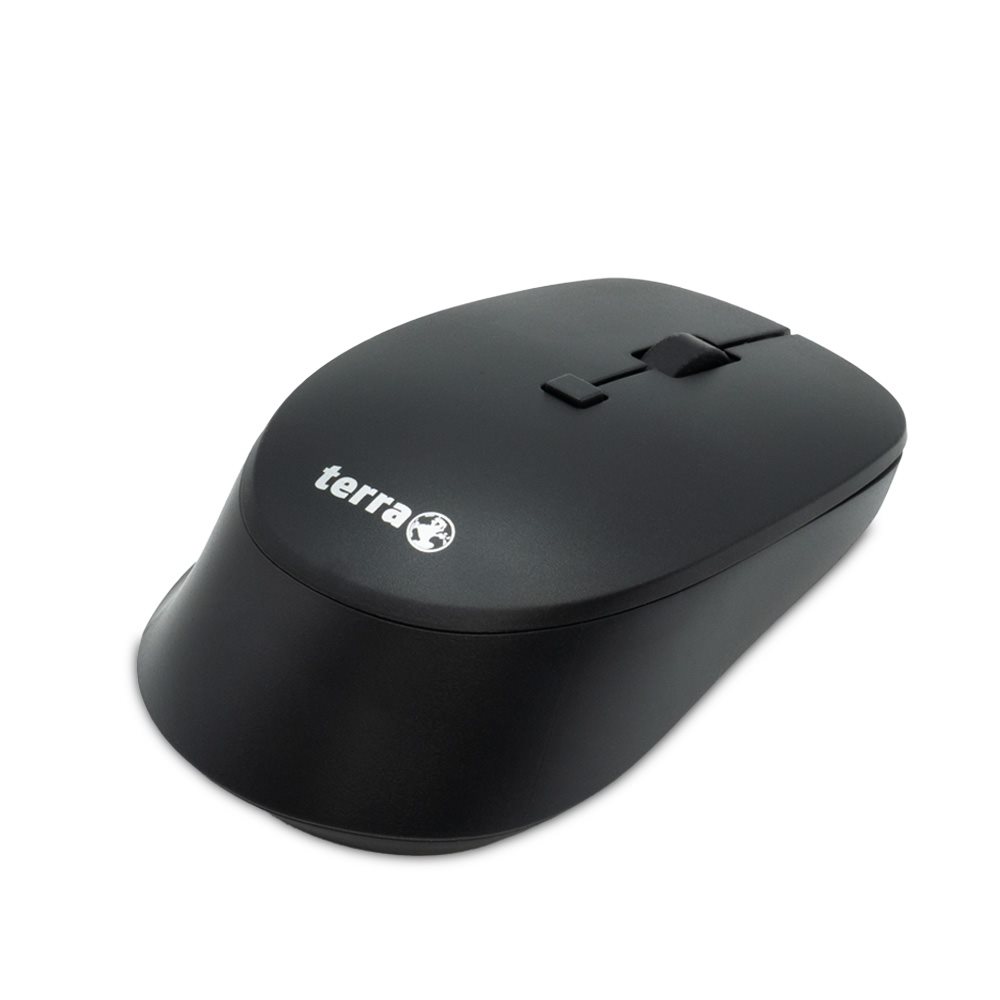 Souris TERRA 4000 sans fil silencieuse USB noire · 6 boutons, pour droitier